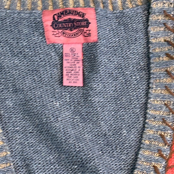 Vintage 90’s Cambridge Dry Goods Ramie/Cotton Patchwork Sweater Vest - Picture 3 of 6